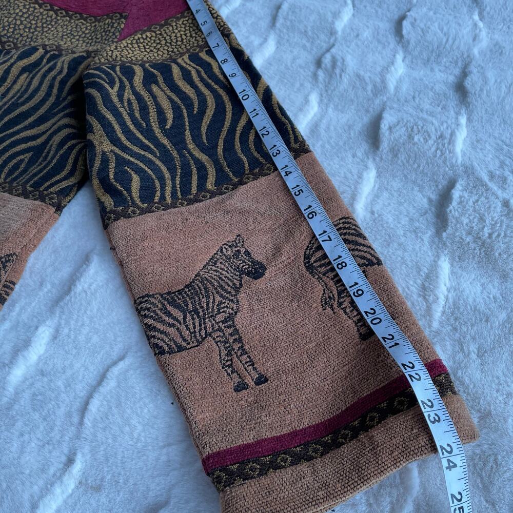 🔥Vintage 90s Sag Harbor Safari Zebra Cheetah Artsy Tapestry Button Jacket Sz 16 - Picture 11 of 12
